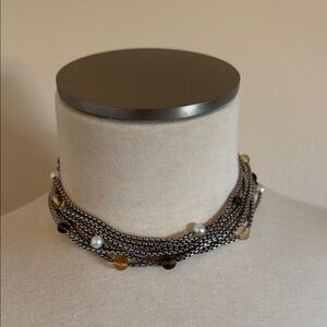 Authentic David Yurman Elegant Multi-Strand Pearl Bead Necklace Sterling  Silver